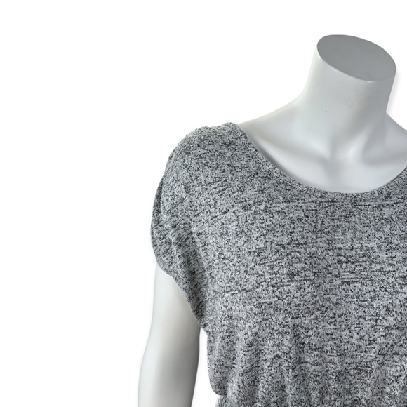 Poetry Gray Slouchy Ruched Draped Shoulders Dress Size L - Picture 10 of 16